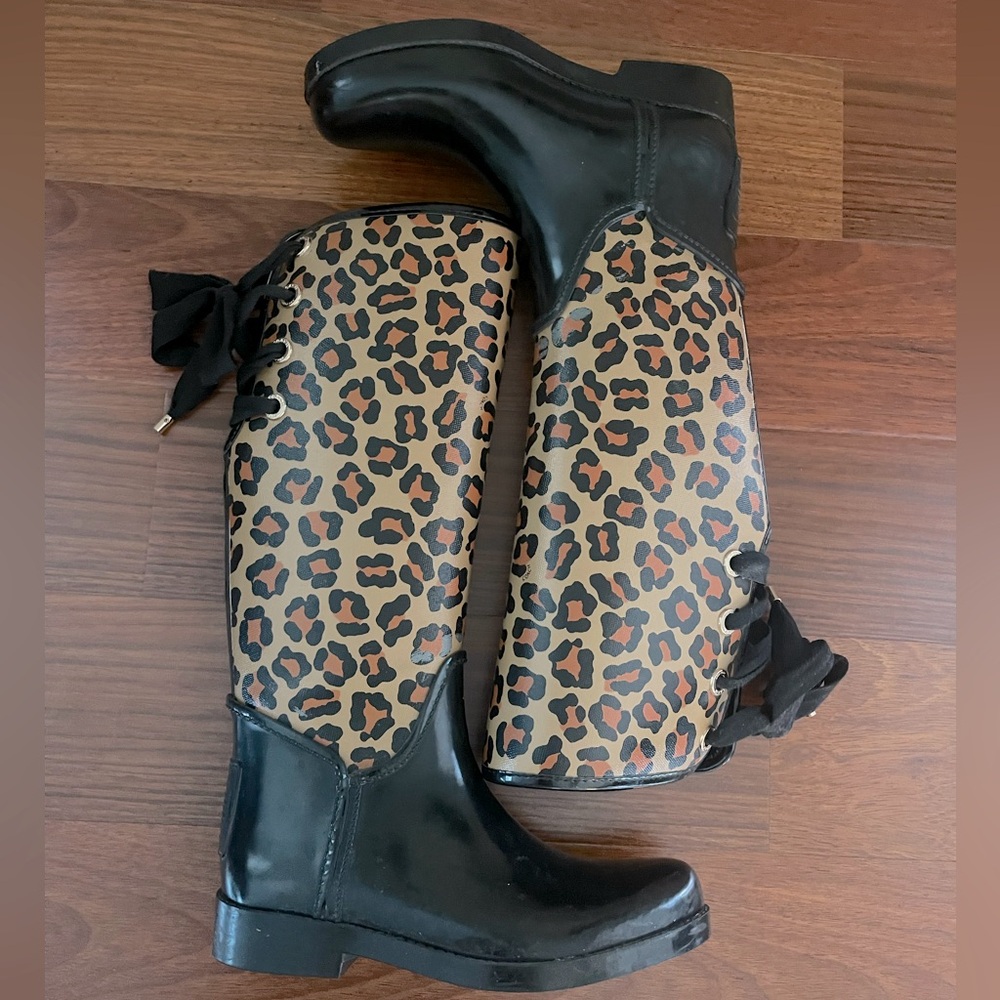 Coach Womens Tristee Round Toe Knee High Rain Boots Size 7B